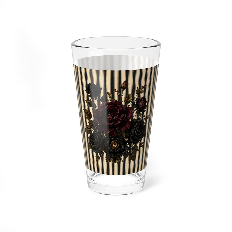 Black & Burgundy Rose Mixing Glass – Old Soul Halloween Hollow™ | Black Lantern Society
