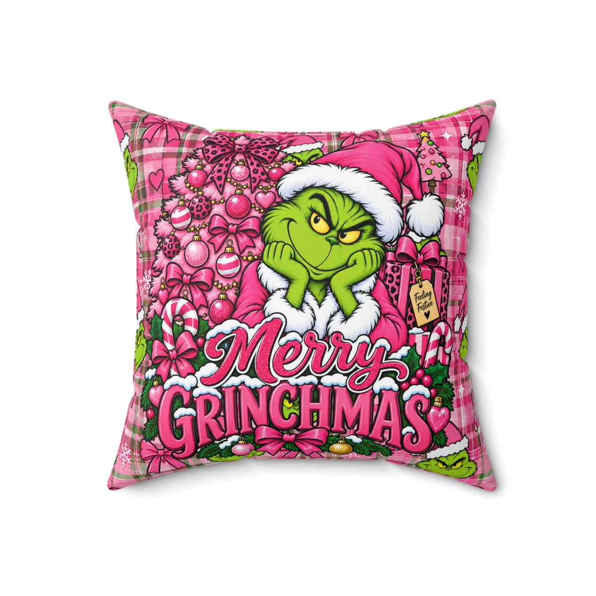 Pink Grinchmas™ | Throw Pillow