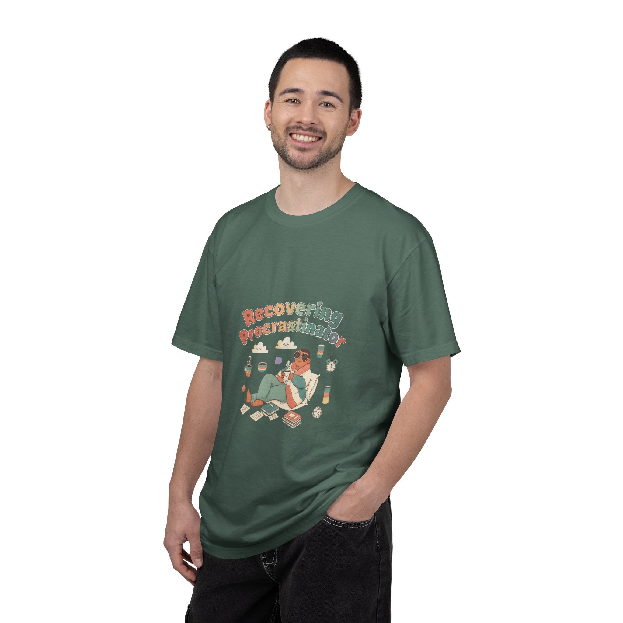 T-Shirt — "Recovering Procrastinator" Funny Retro Graphic Tee - Creations by Chris and Carlos