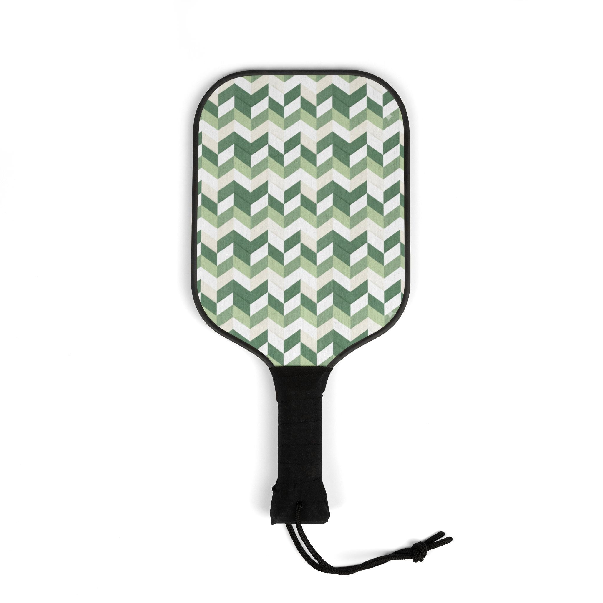 Green Chevron Pickleball Paddles Set — 2-Pack with Balls - Creations by Chris and Carlos
