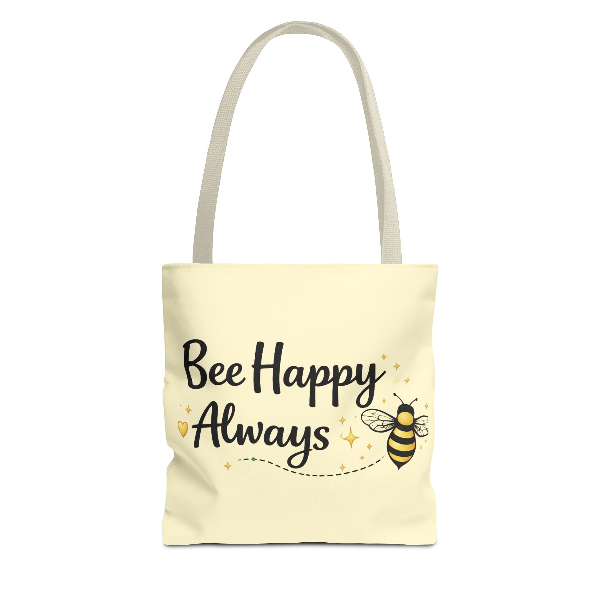 Bee Happy Always Tote Bag — Cute Inspirational Bee Canvas Shopper - Creations by Chris and Carlos