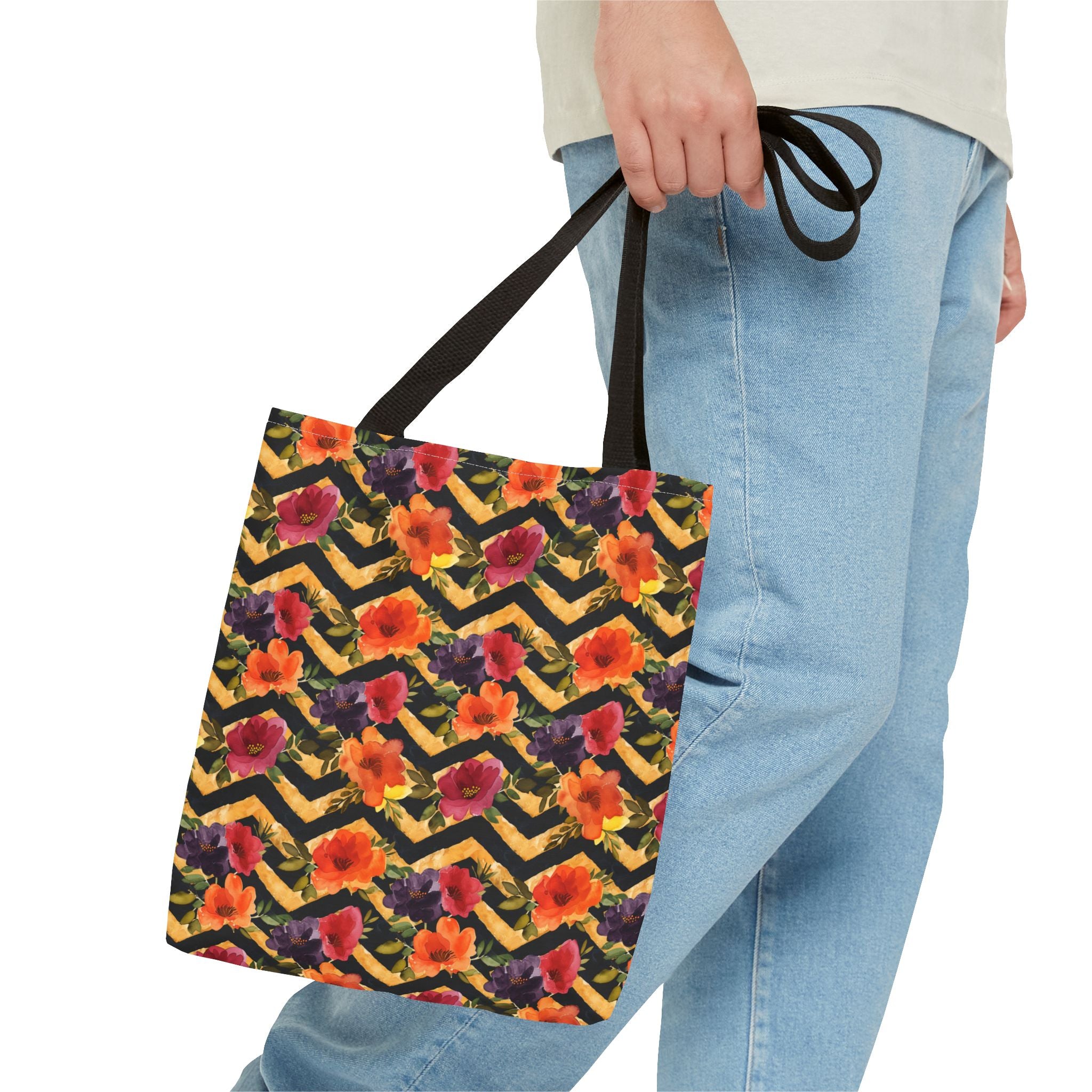 Sol y Alegría (Sun and Joy) Collection- Cactus Succulent Pattern Microfiber Blanket Soft Velveteen Throw for Home & Garden Lovers Floral Chevron Tote Bag — Bright Orange & Pink All-Over-Print Beach Shopper - Creations by Chris and Carlos
