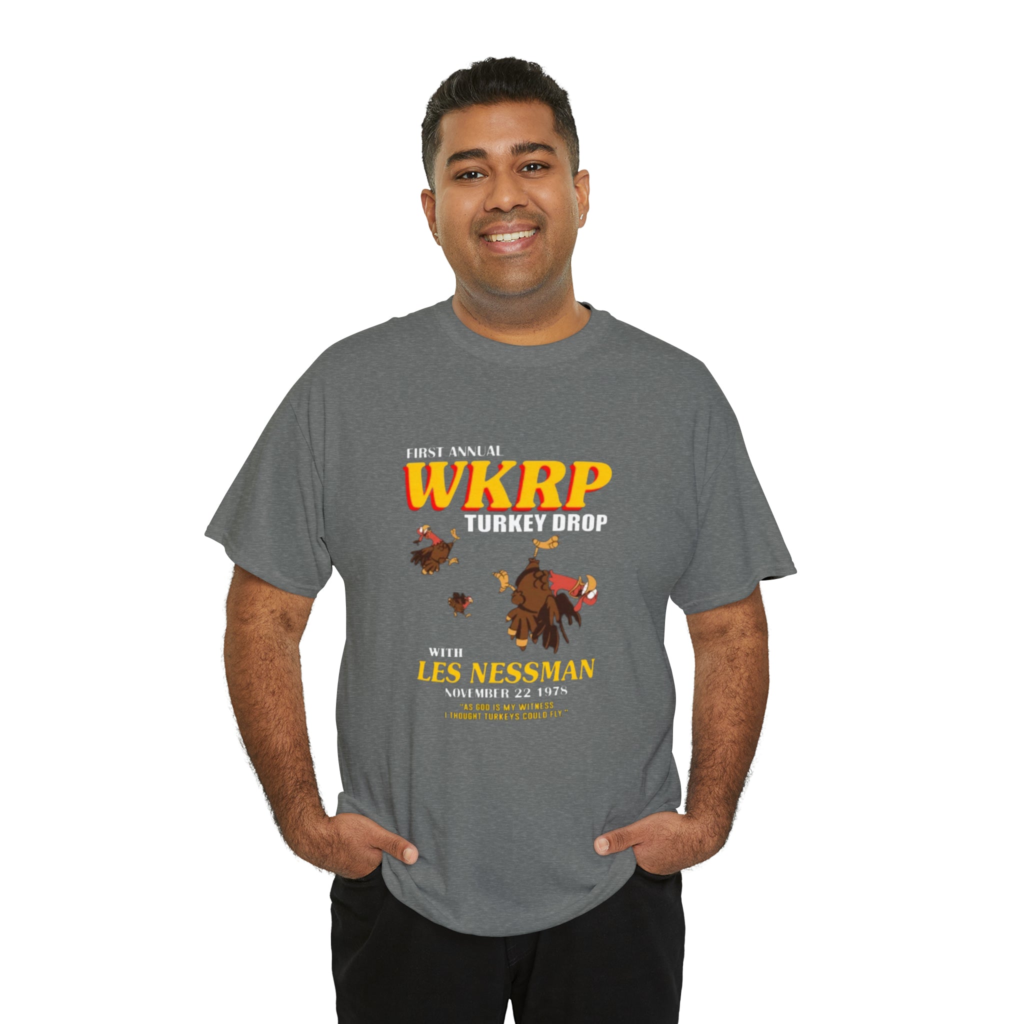 WKRP 70's TV Show- Unisex Heavy Cotton T-Shirt - Creations by Chris and Carlos