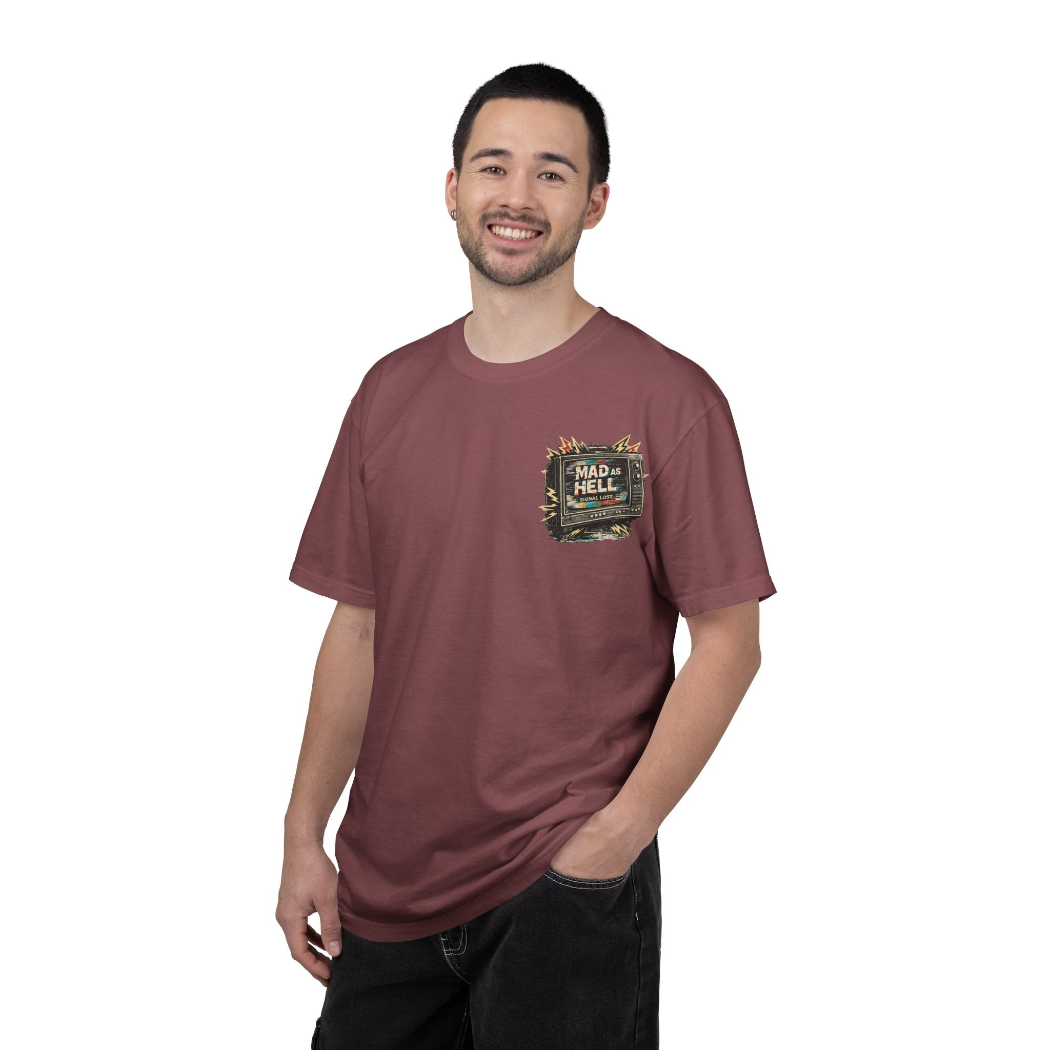 T-Shirt — "I'm As Mad As Hell" Retro TV Network Graphic Tee - Creations by Chris and Carlos