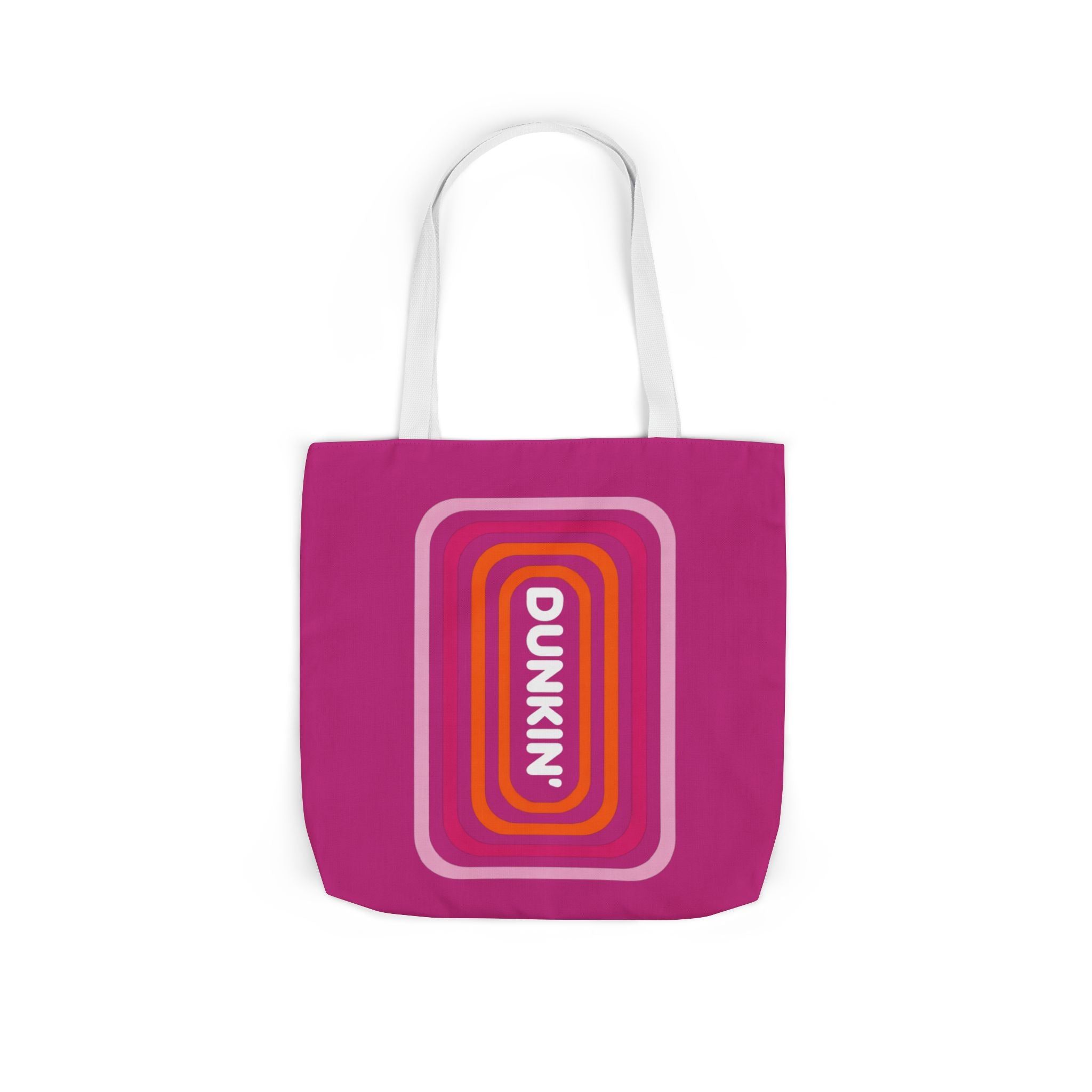Tote Bag — Retro Pink 'Dunkin' Logo' Canvas Tote - Creations by Chris and Carlos