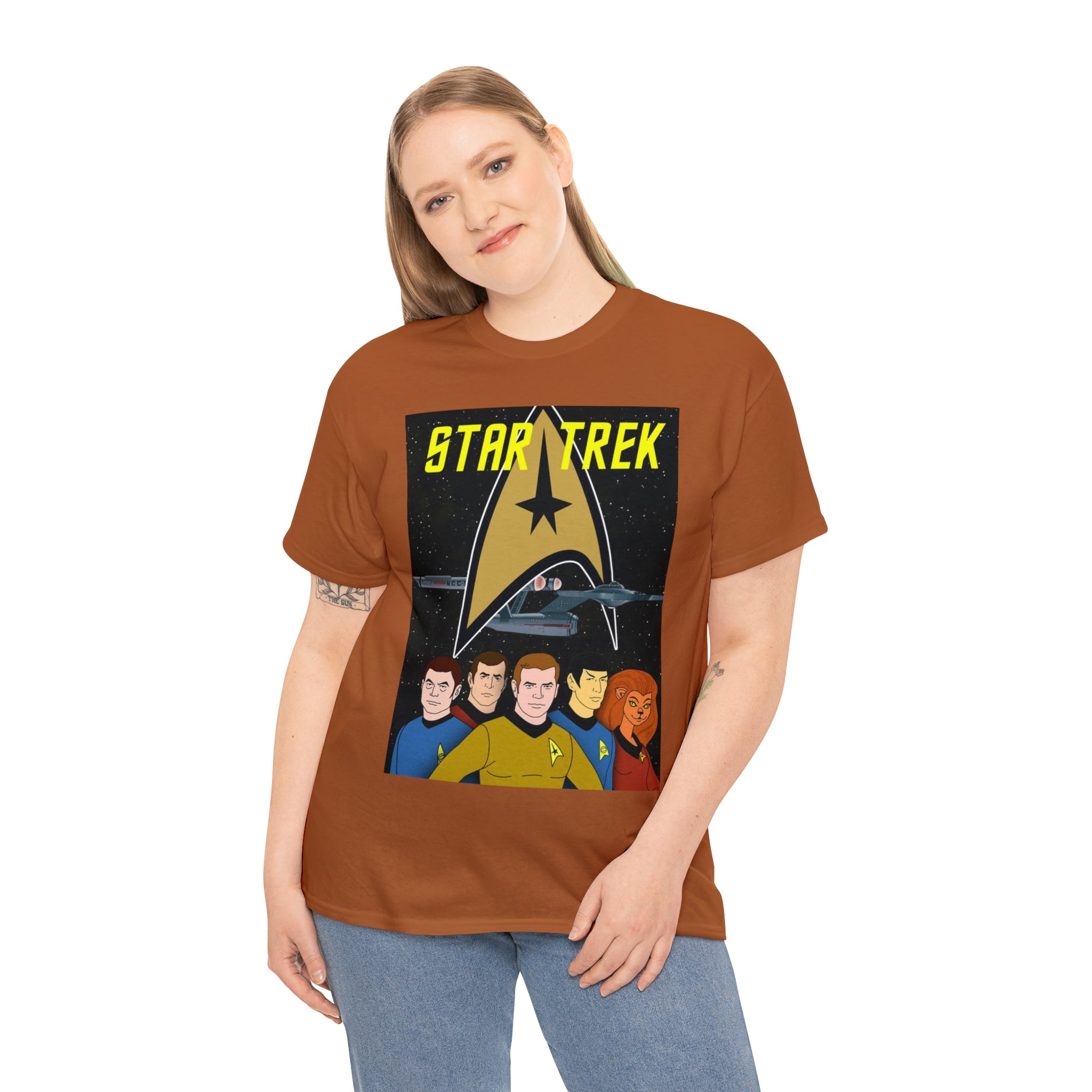 Star Trek Cartoon- Unisex Heavy Cotton T-Shirt - Creations by Chris and Carlos