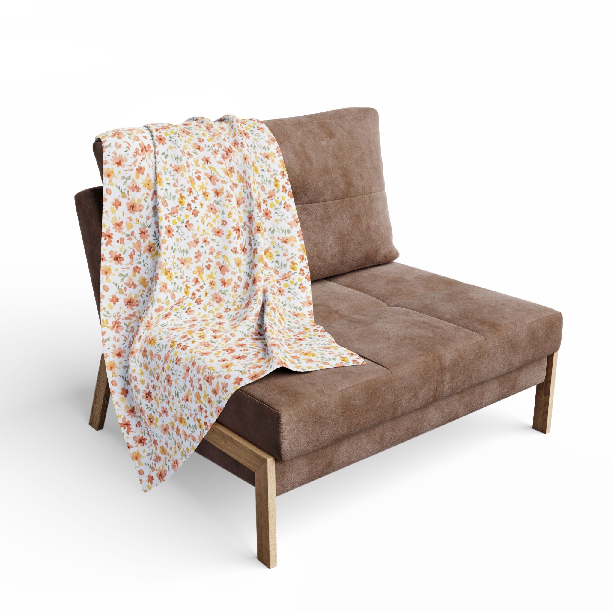 The Artisanal Flora Gallery Floral Fleece Blanket — Delicate Autumn Wildflower Throw - Creations by Chris and Carlos