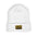 Embroidered Gold Cassette Beanie — Retro Music Cuffed Hat - Creations by Chris and Carlos