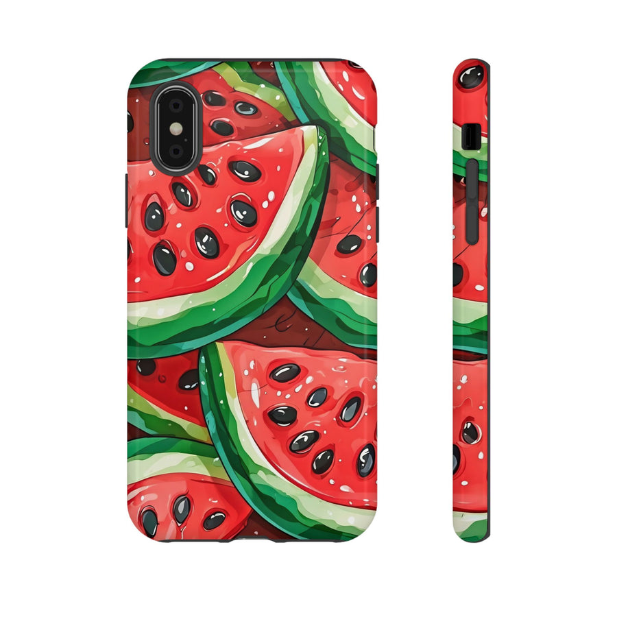 Watermelon Phone Case - Cute Tough Cases for Summer, Fruit Lovers, Gifts, Colorful, Fun, Kids, Adults