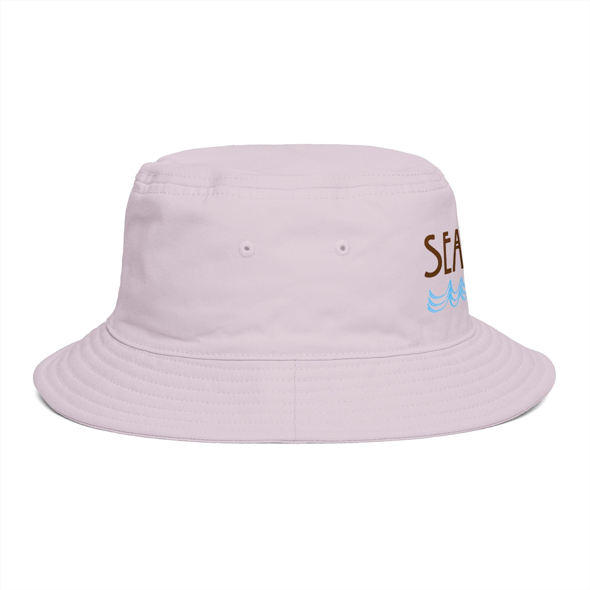 Sea & Salt Embroidered Bucket Hat — Palm Tree Beach Sun Hat - Creations by Chris and Carlos
