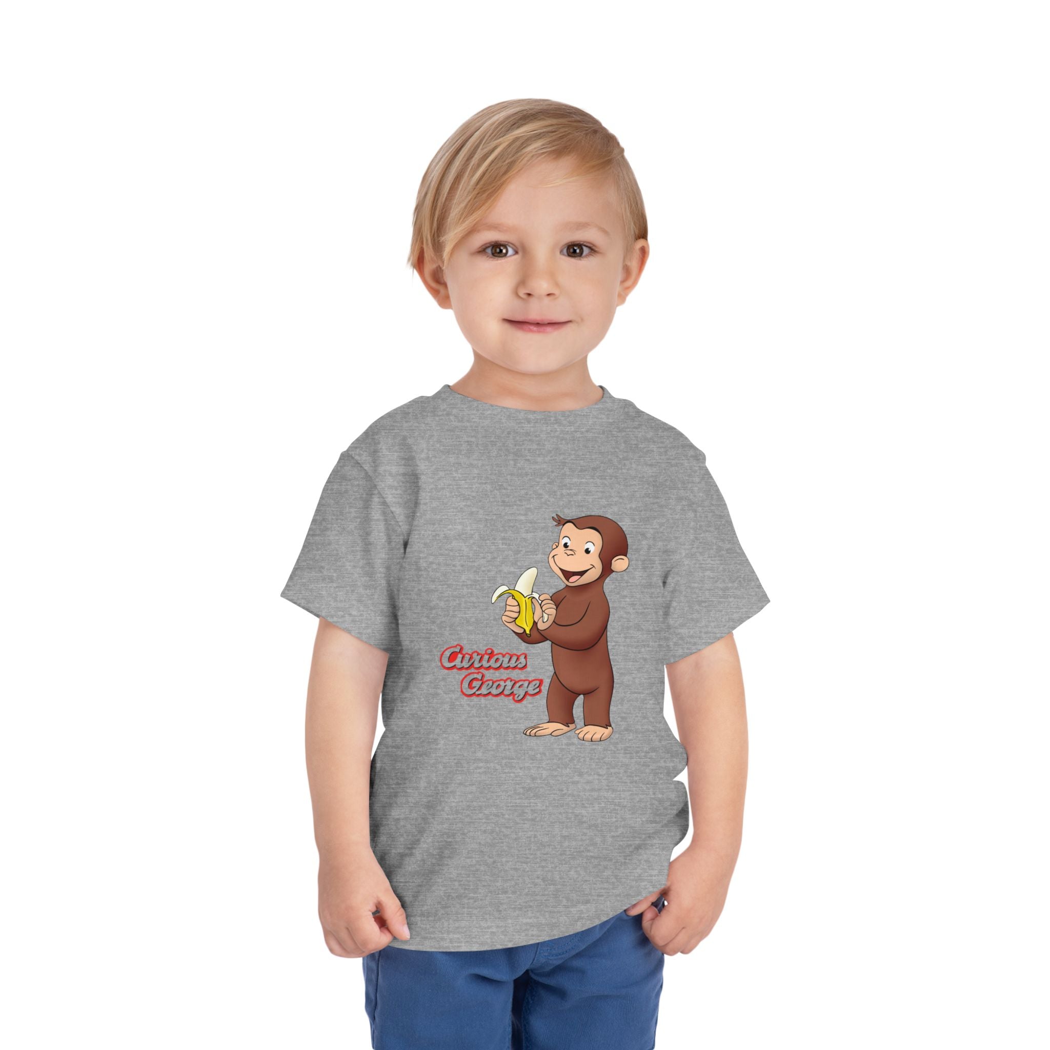 Curious Monkey Toddler Tee – Cute Banana Graphic Short Sleeve Shirt - Creations by Chris and Carlos