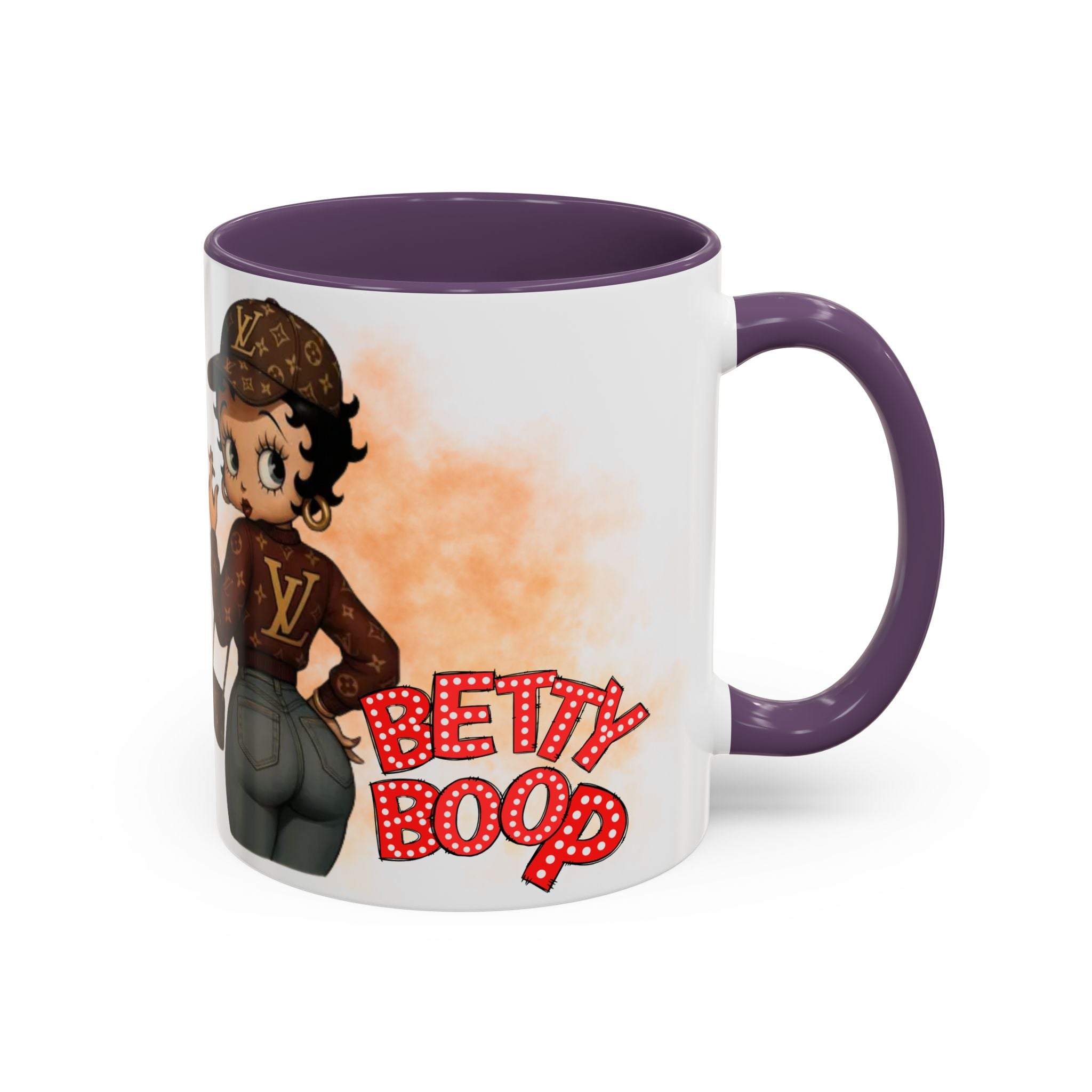 Accent Coffee Mug — Retro Pin-Up Character with 'Betty Boop' Text - Creations by Chris and Carlos