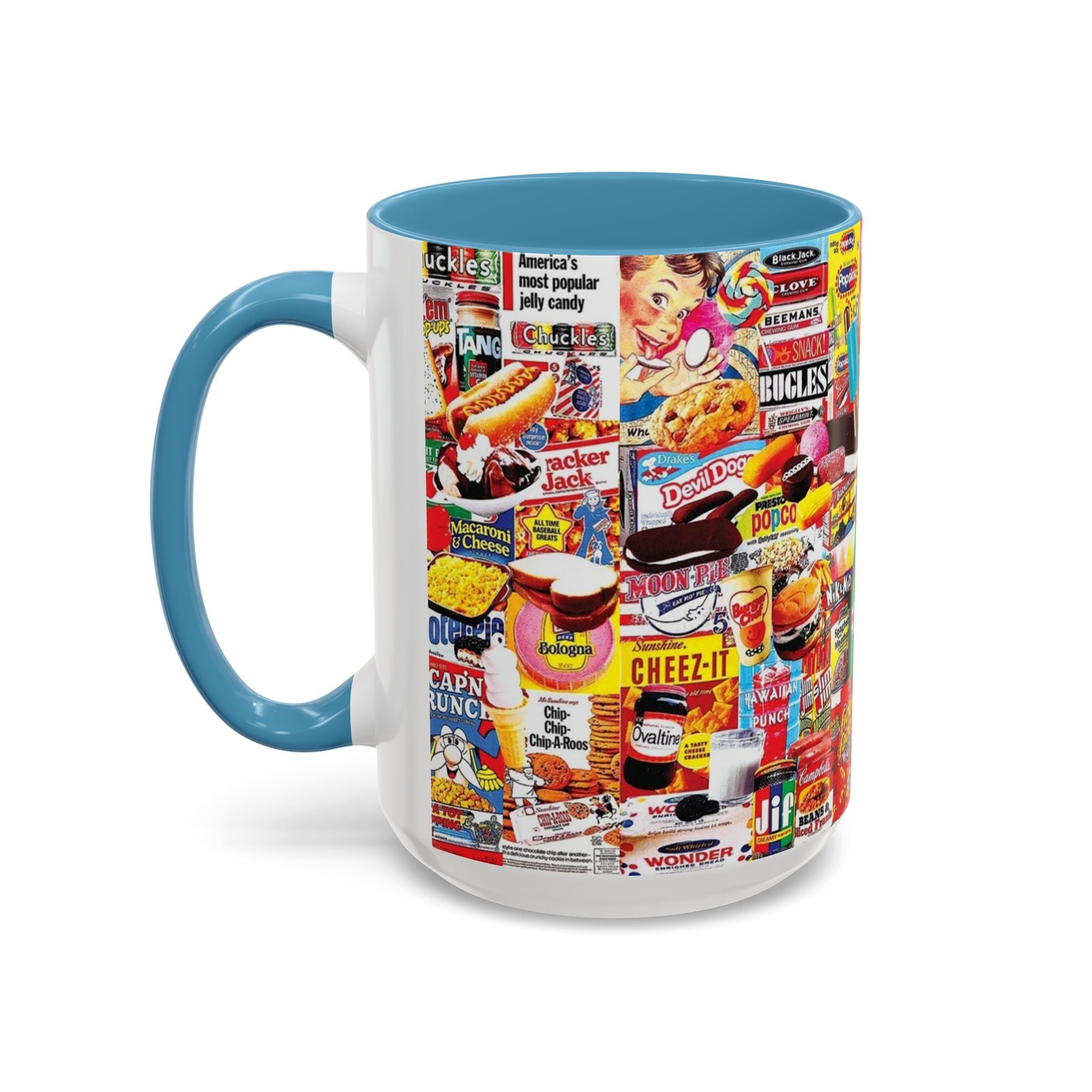 Vintage Snack Packaging Collage Coffee Mug (11/15oz) - Creations by Chris and Carlos
