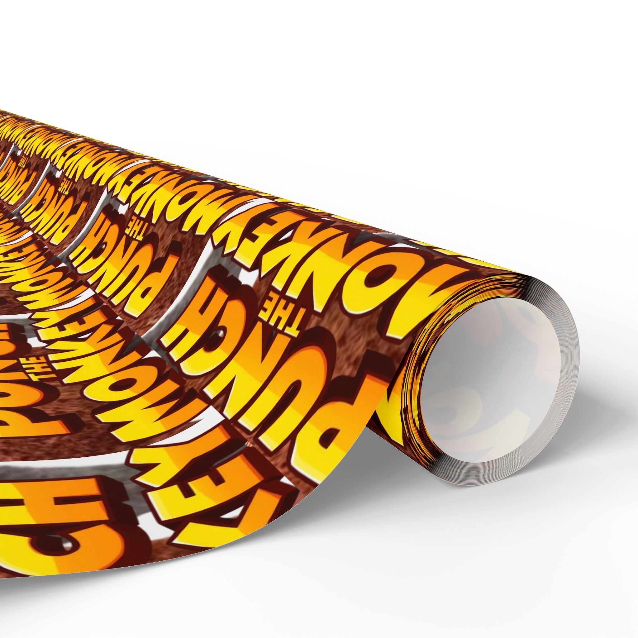 Wrapping Paper — Bold Comic “Punch the Monkey” Retro Pop Art Gift Wrap - Creations by Chris and Carlos