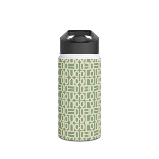 Prism Point Athletic Collection Geometric Sage Link Stainless Steel Water Bottle - Creations by Chris and Carlos
