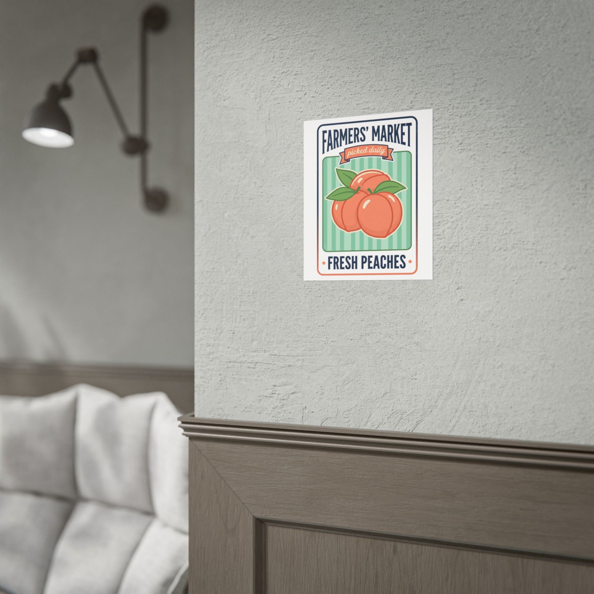 Farmers' Market Fresh Peaches Poster — Vintage Produce Wall Art - Creations by Chris and Carlos