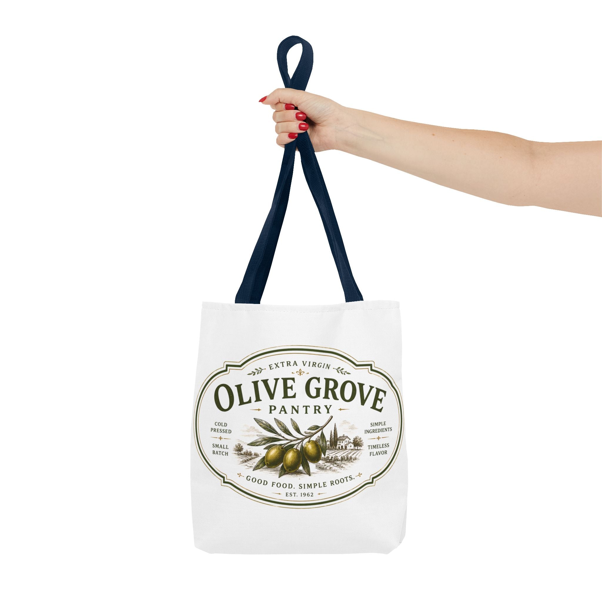 Olive Grove Pantry Tote Bag — Vintage Olive Oil Market Grocery Tote - Creations by Chris and Carlos