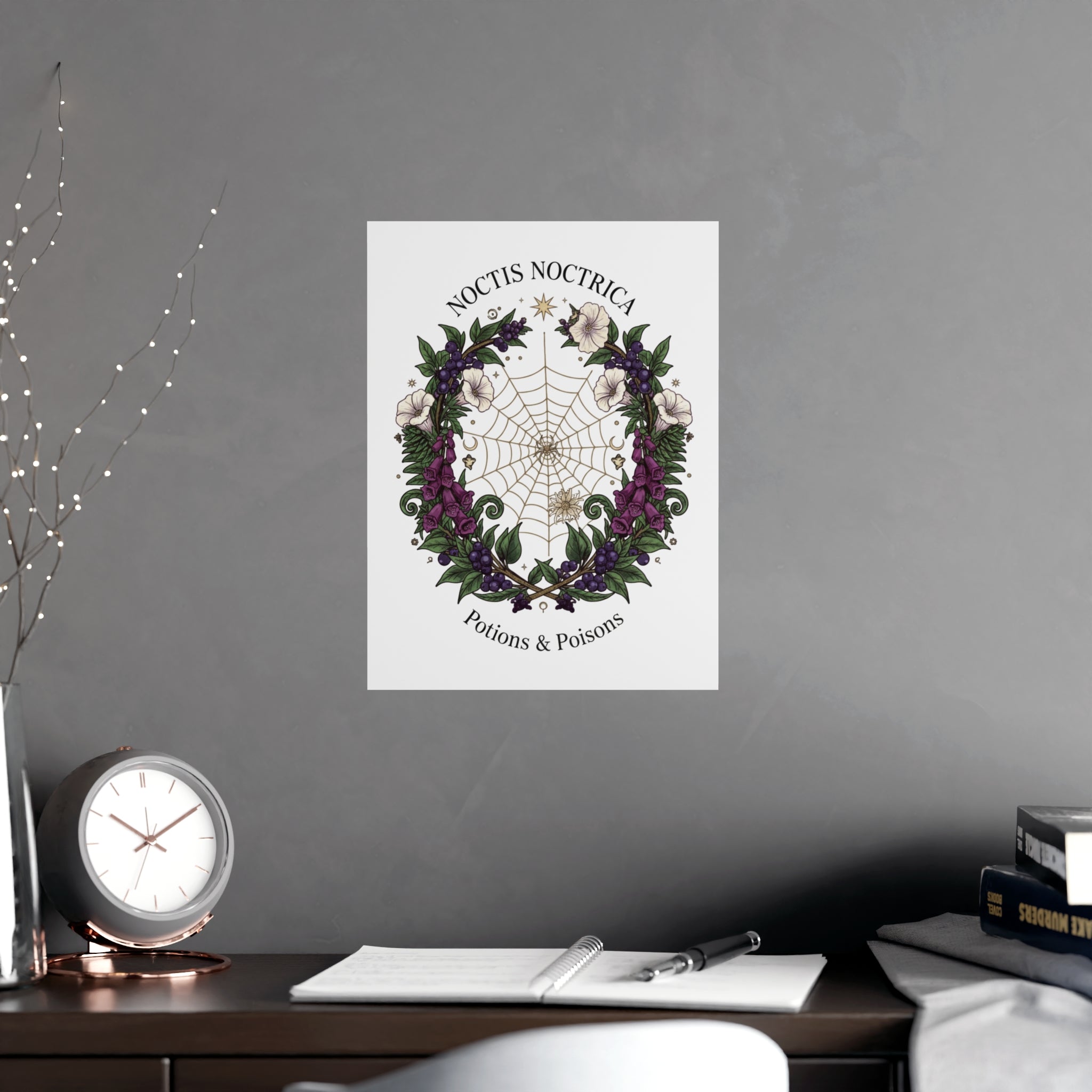 Noctis Noctrica Floral Spiderweb Poster — 'Potions & Poisons' Matte Art Print - Creations by Chris and Carlos
