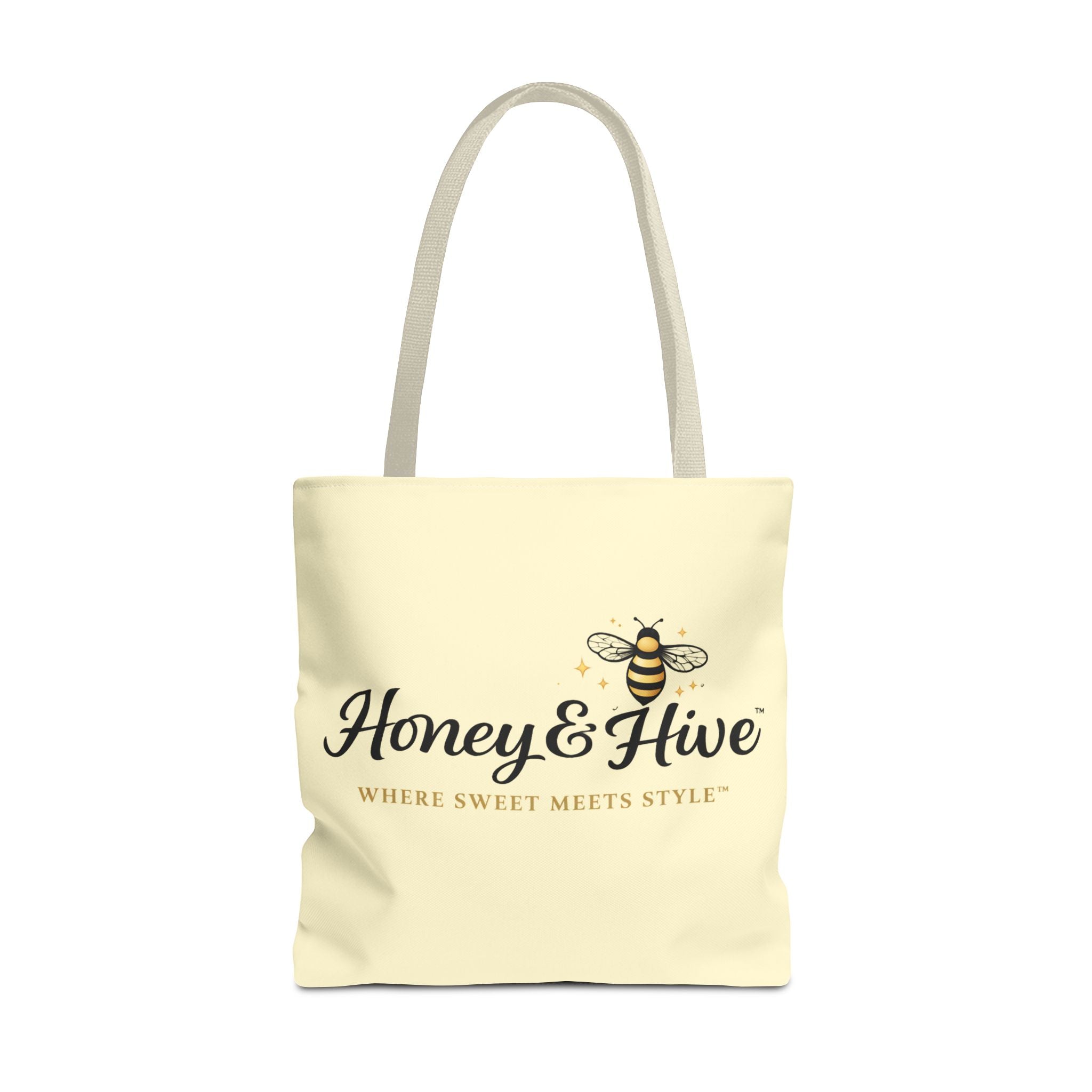 Honey & Hive Logo Tote Bag — Cute Bee Market Tote, "Where Sweet Meets Style" - Creations by Chris and Carlos