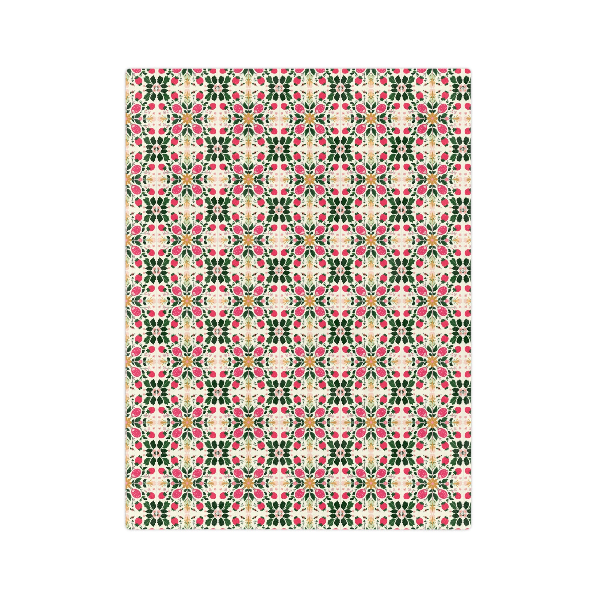 Floral Kaleidoscope Velveteen Blanket – Pink Green Geometric Microfiber Throw - Creations by Chris and Carlos