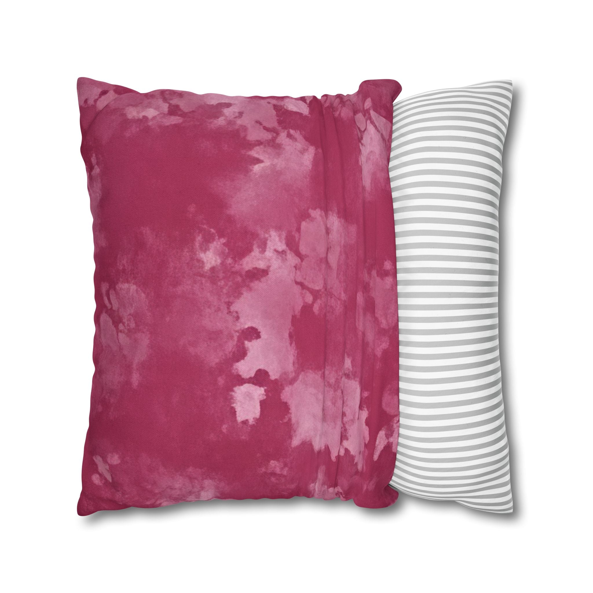 The Artisanal Flora Gallery Green Watercolor Stripe Square Pillowcase — Modern Boho Decorative Throw Pillow Cover - Creations by Chris and Carlos