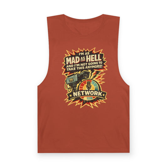 Mad As Hell Network Graphic Tank Top — Retro Protest Tee - Creations by Chris and Carlos