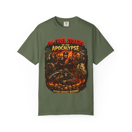 Apocalypse Comedy T-Shirt — "The Three Stooges of the Apocalypse" Graphic Tee - Creations by Chris and Carlos