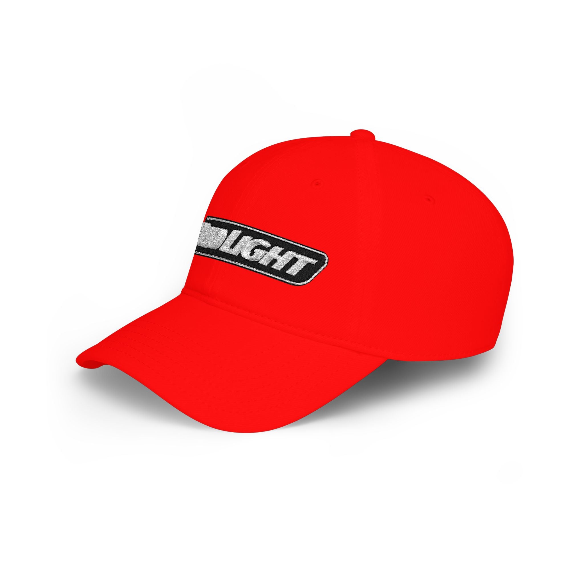 Bud Light Embroidered Baseball Cap — Red Low Profile Dad Hat - Creations by Chris and Carlos