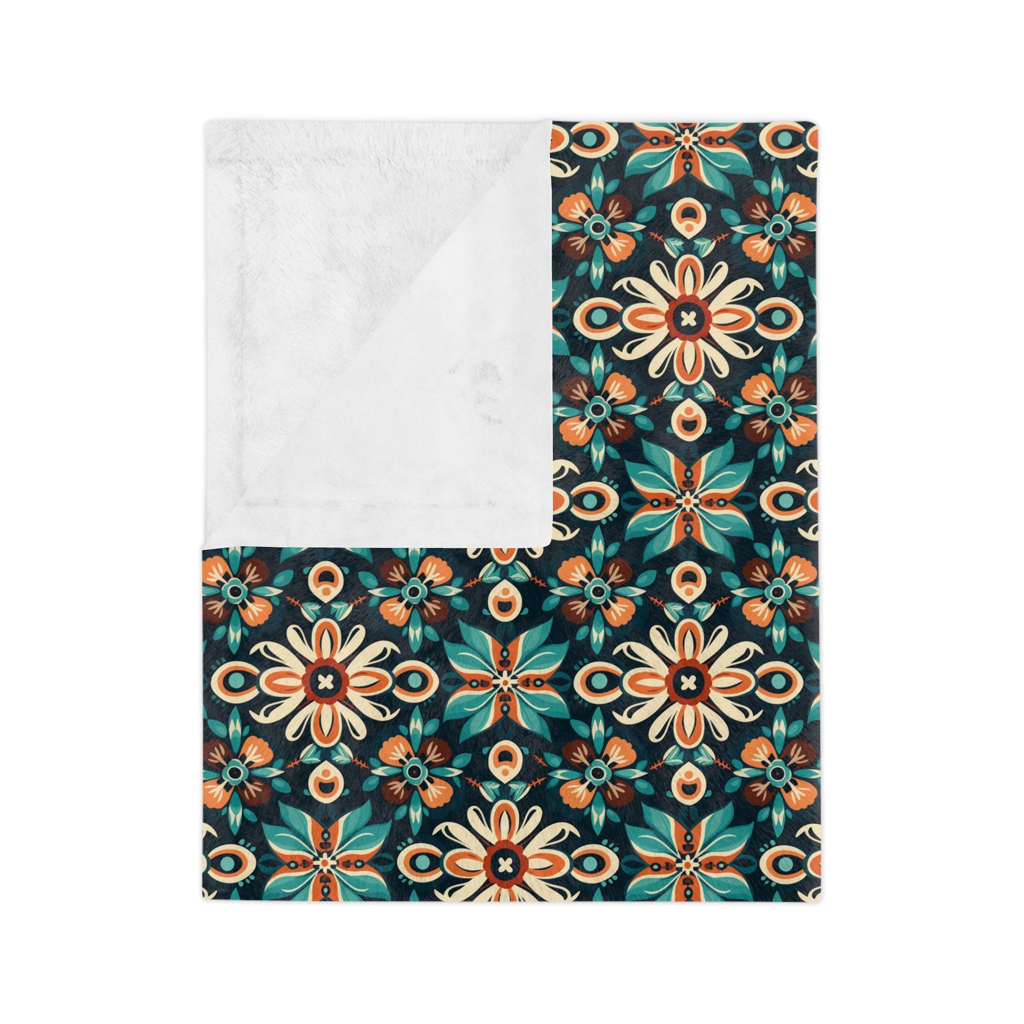 Sol y Alegría (Sun and Joy) Collection-Bohemian Tile Velveteen Microfiber Blanket - Creations by Chris and Carlos