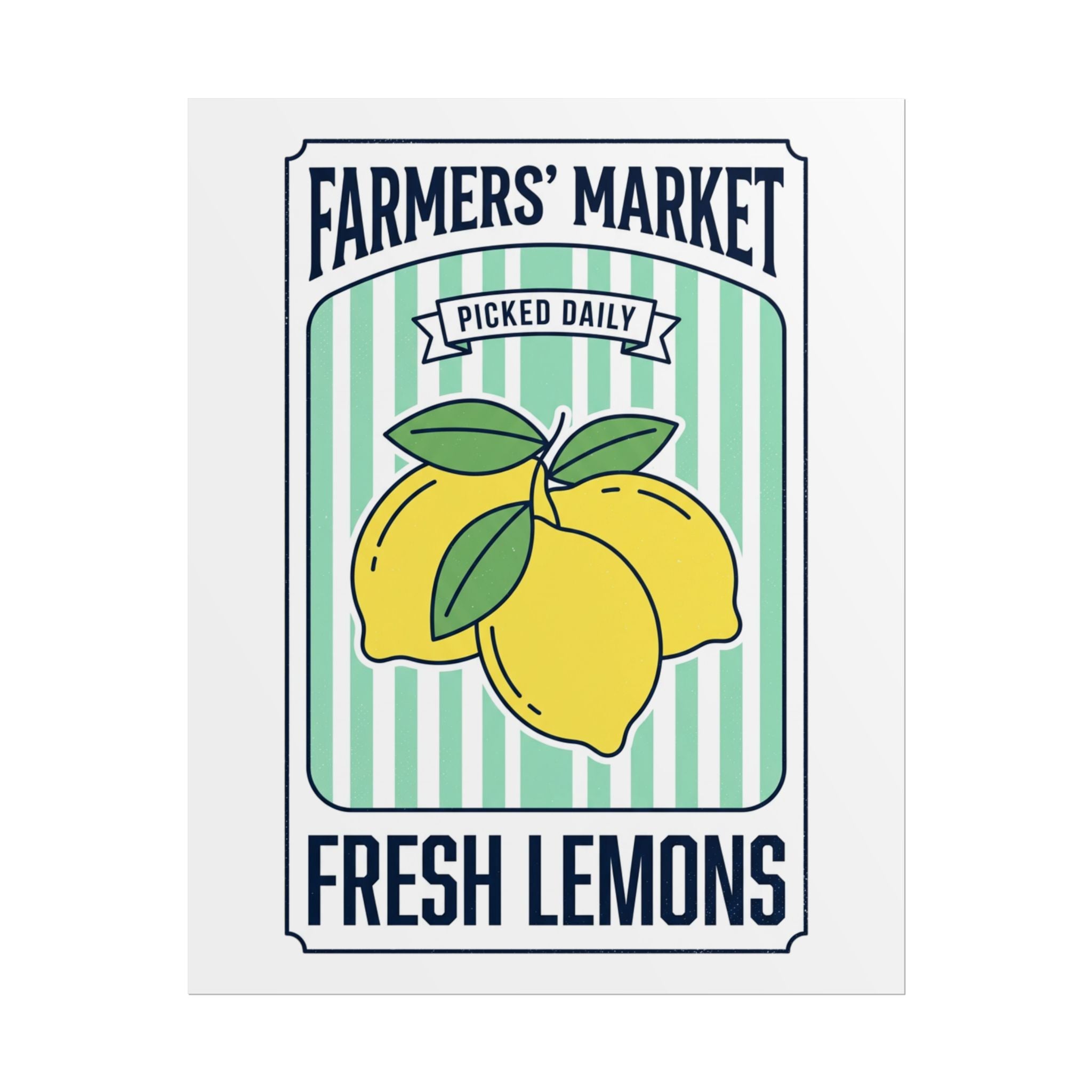 Farmers' Market Fresh Lemons Poster — Vintage Kitchen Wall Art - Creations by Chris and Carlos