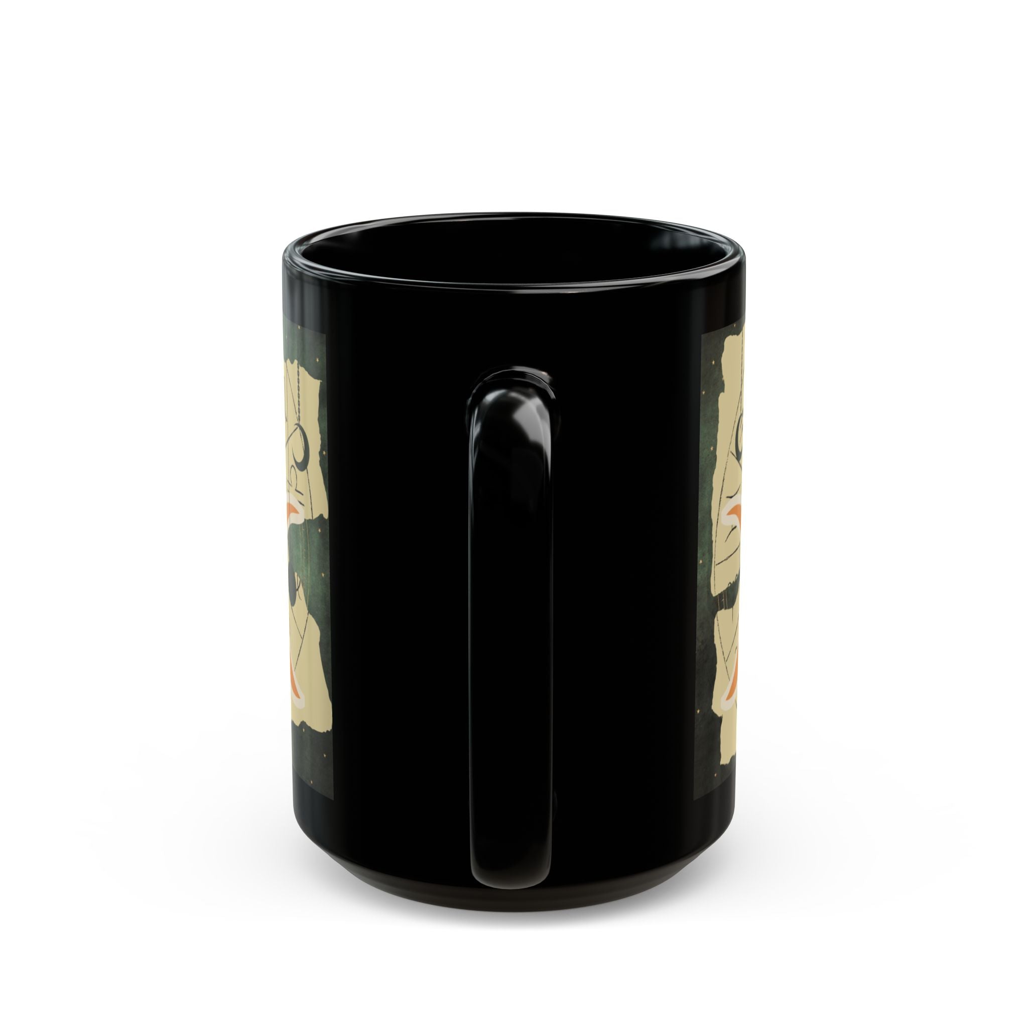 Astrology Moon Phase Mug — Zodiac Symbols & Crescent Moon Black Coffee Cup - Creations by Chris and Carlos
