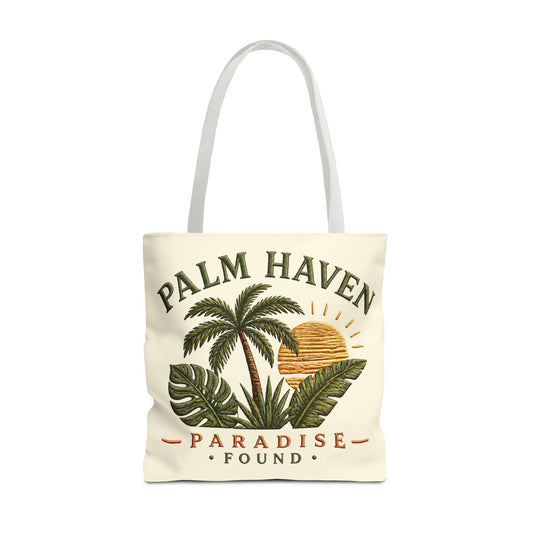 Palm Haven Tote Bag – 'Paradise Found' Tropical Palm Beach Tote - Creations by Chris and Carlos