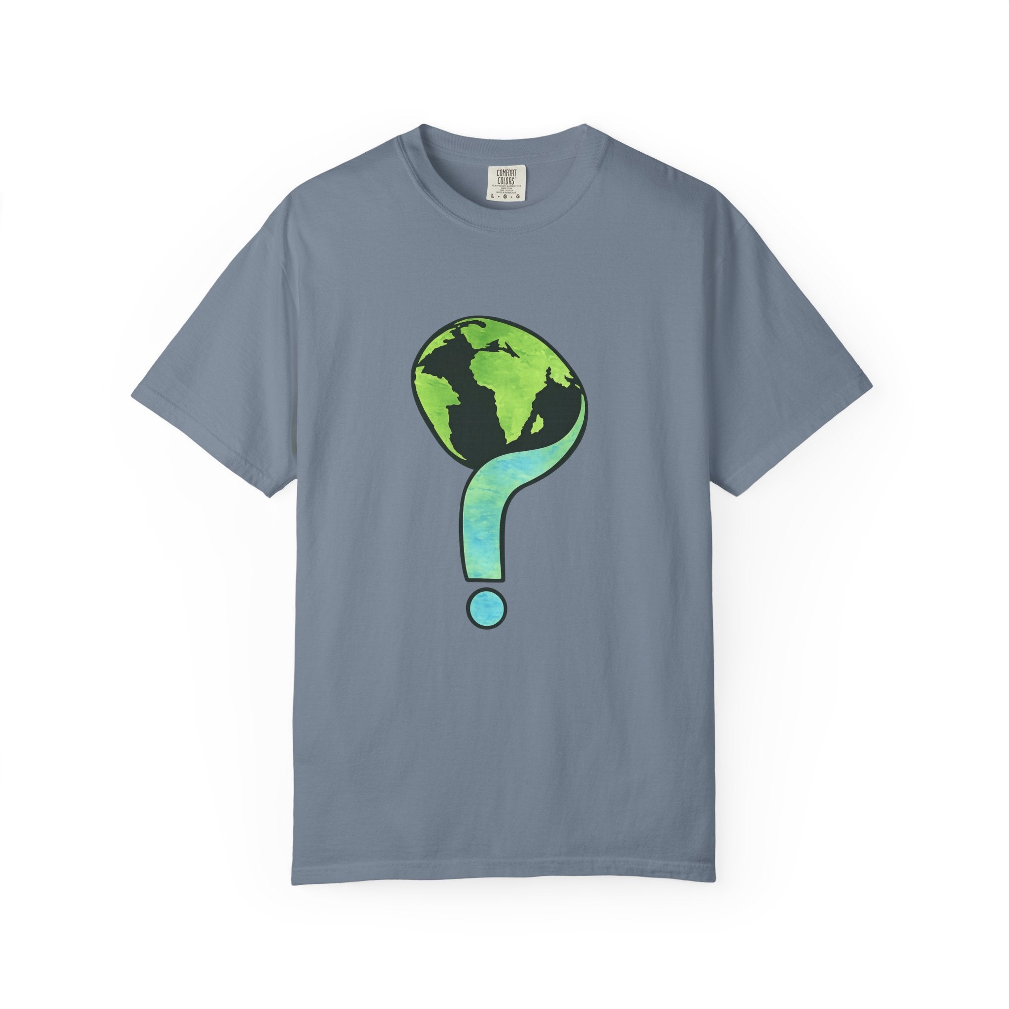 Earth Question Mark T-Shirt — Eco Awareness Graphic Tee - Creations by Chris and Carlos