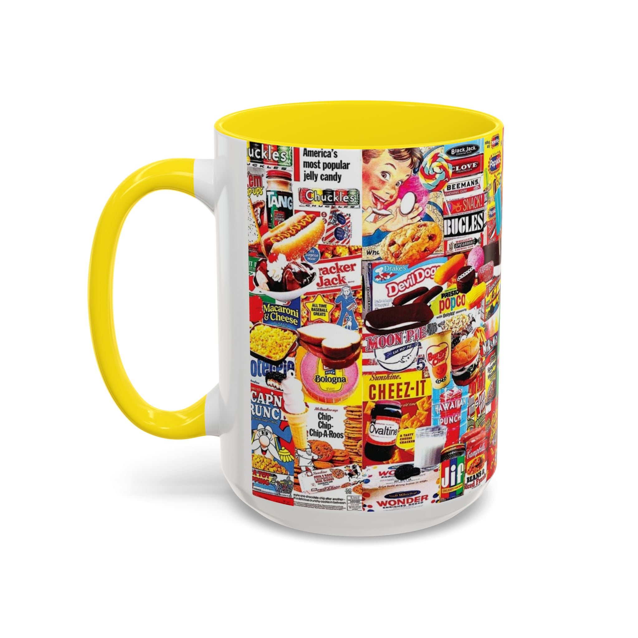 Vintage Snack Packaging Collage Coffee Mug (11/15oz) - Creations by Chris and Carlos