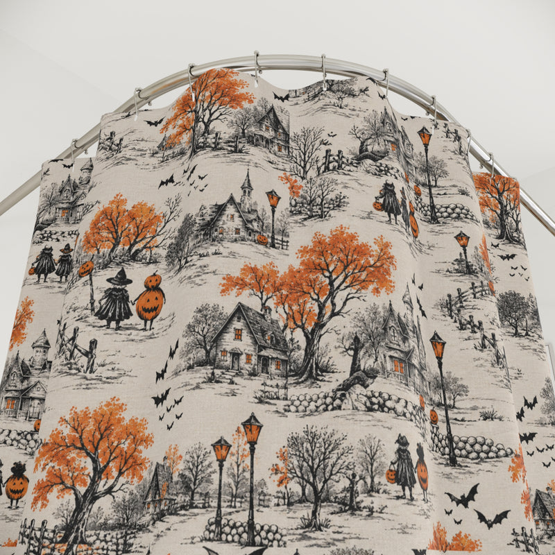 Halloween Hollow™ | Haunted Countryside Toile | Shower Curtain