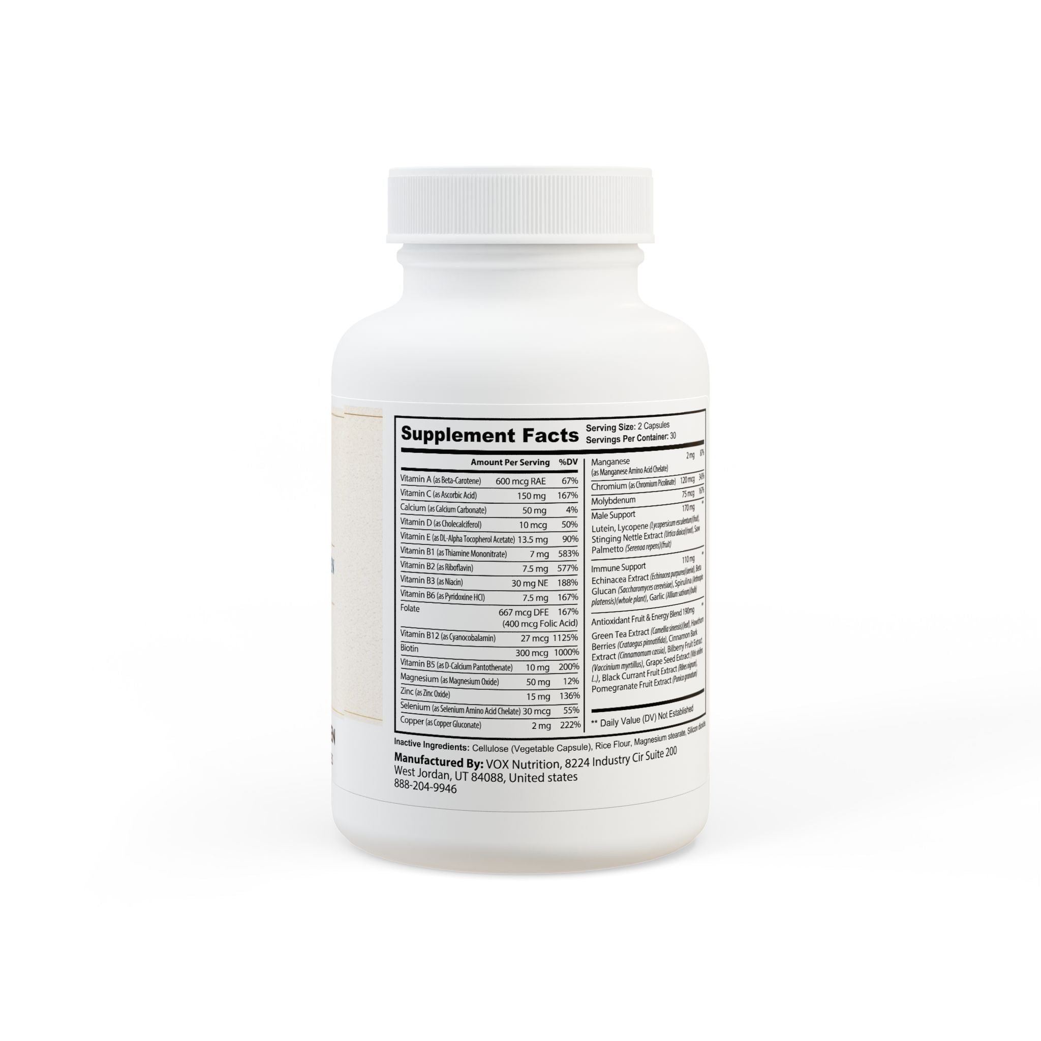Multivitamin for Men Supplement (60 Capsules) - Creations by Chris and Carlos