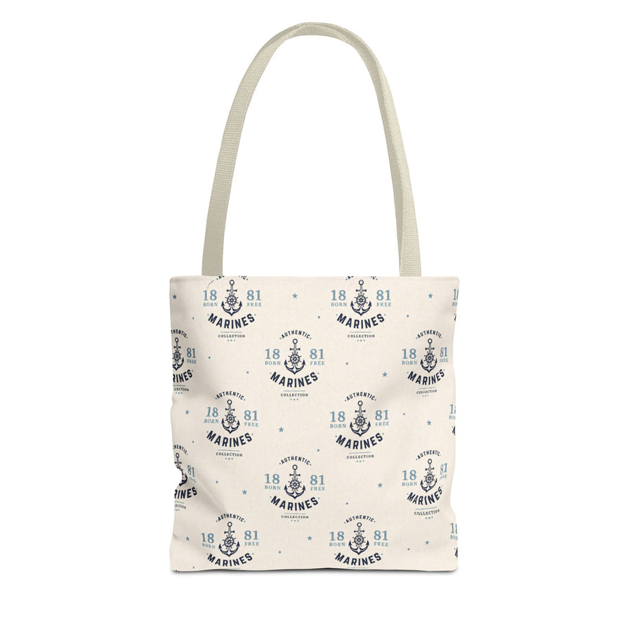 Salt & Shell Trading Co.™ Vintage Anchor Marines Tote Bag – Nautical Canvas Beach & Market Bag