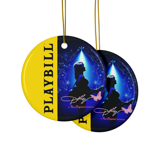 Playbill Theater Ornament – Double-Sided Ceramic Holiday Keepsake (Dolly Design) - Creations by Chris and Carlos