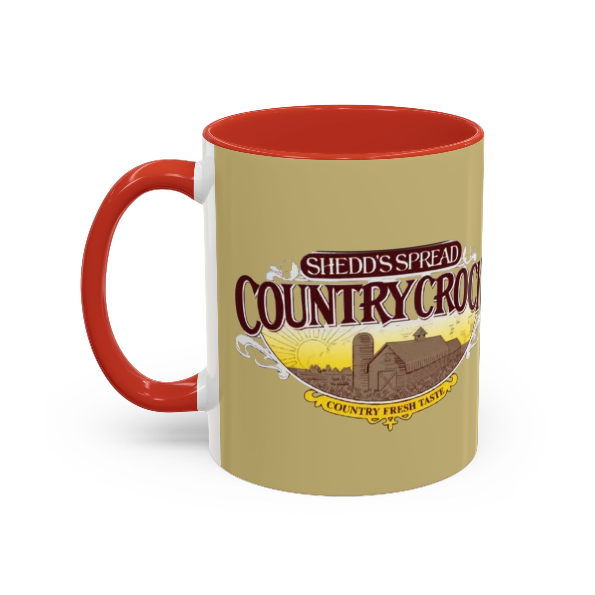 Country Crock Logo Accent Coffee Mug — Retro Farmhouse Butter Spread Design (11/15oz) - Creations by Chris and Carlos