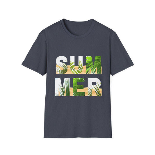 Summer Palm Graphic T-Shirt - Tropical 'SUMMER' Block Design - Creations by Chris and Carlos