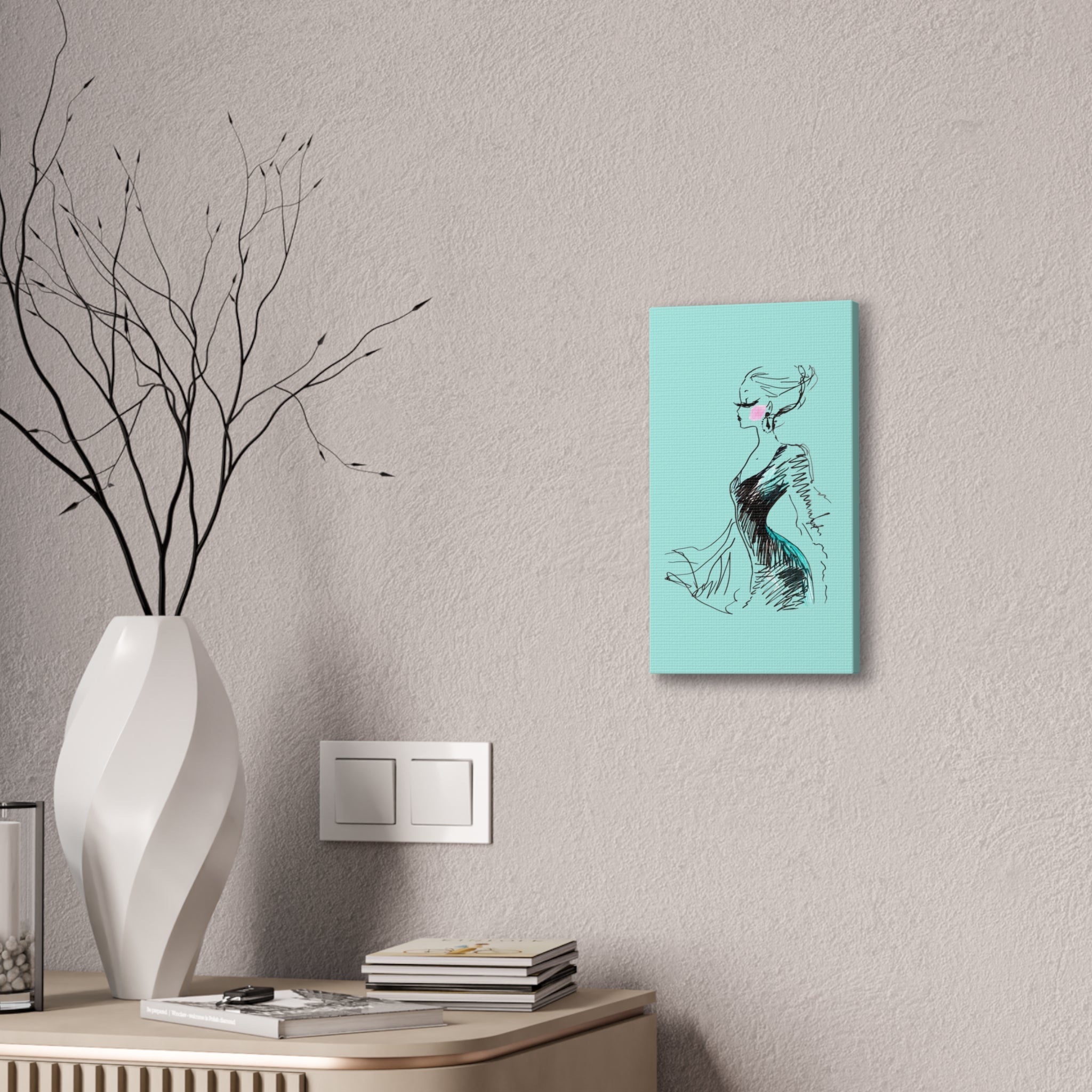 Fashion Illustration Canvas Print — Elegant Woman Sketch Wall Art - Creations by Chris and Carlos
