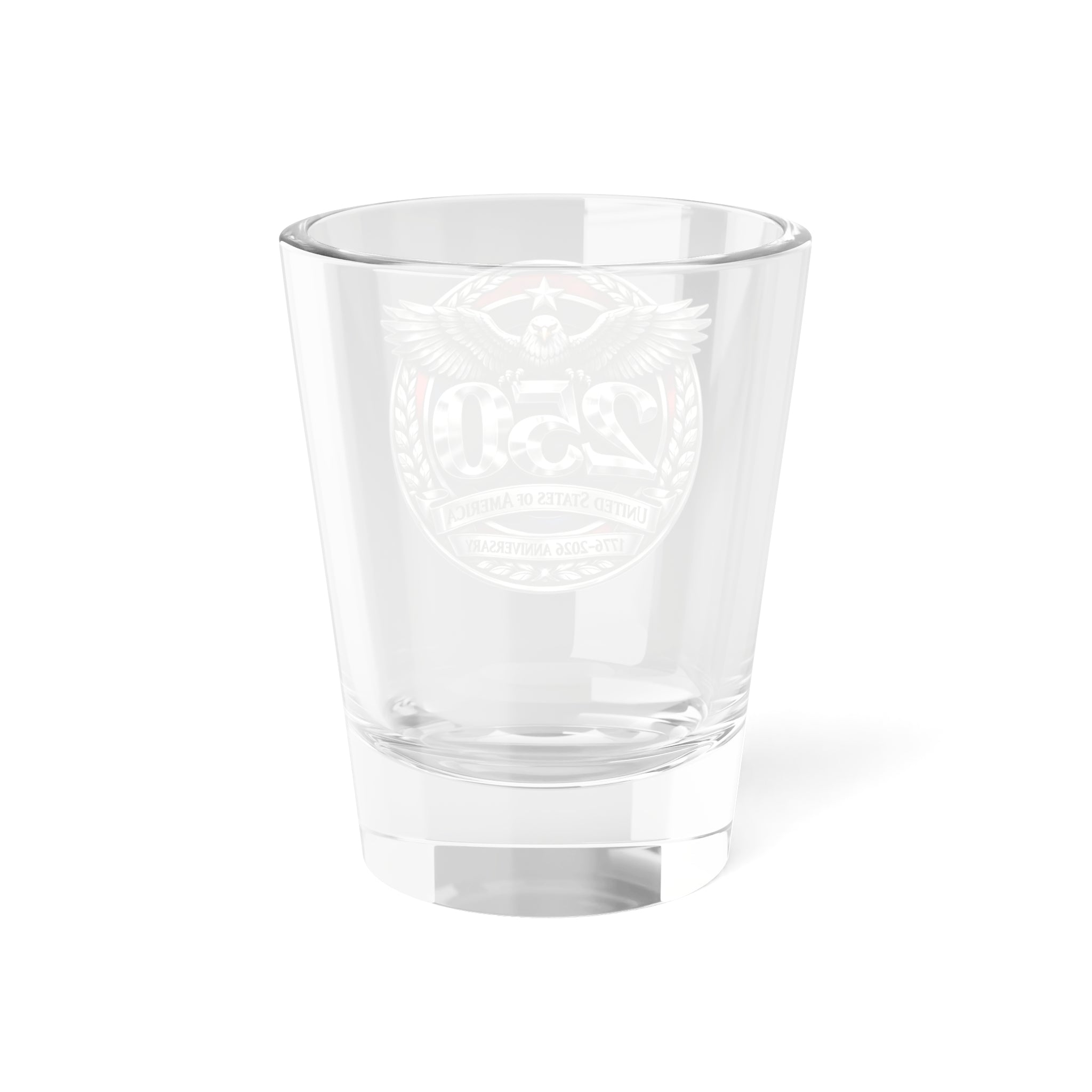 USA 250th Anniversary Eagle Shot Glass — 1.5 oz Patriotic Independence Day Keepsake - Creations by Chris and Carlos