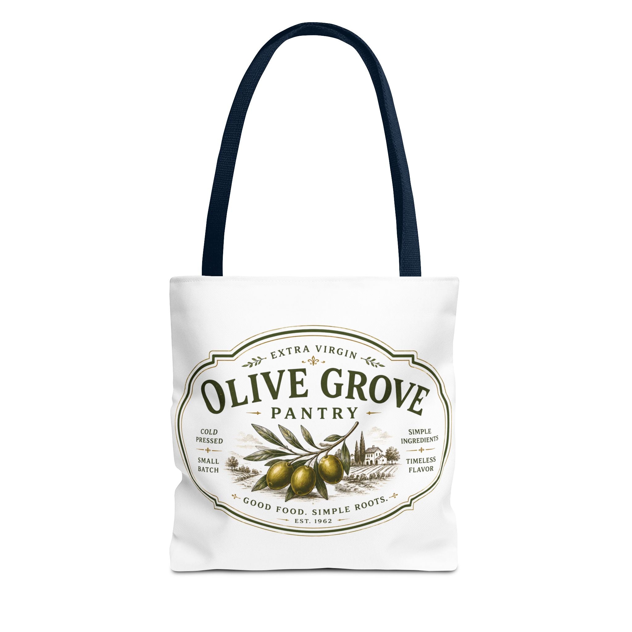 Olive Grove Pantry Tote Bag — Vintage Olive Oil Market Grocery Tote - Creations by Chris and Carlos