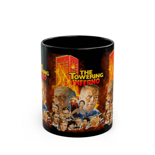 The Towering Inferno Movie Collage Mug — Retro Disaster Film Coffee Cup (11oz/15oz) - Creations by Chris and Carlos