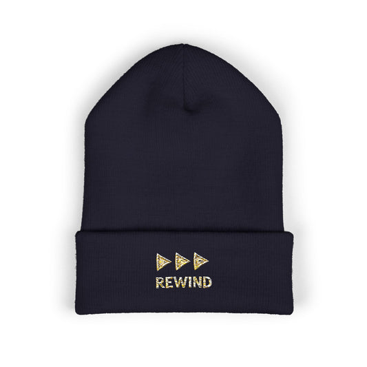 Embroidered Gold Star 'RE Wind' Cuffed Beanie - Creations by Chris and Carlos