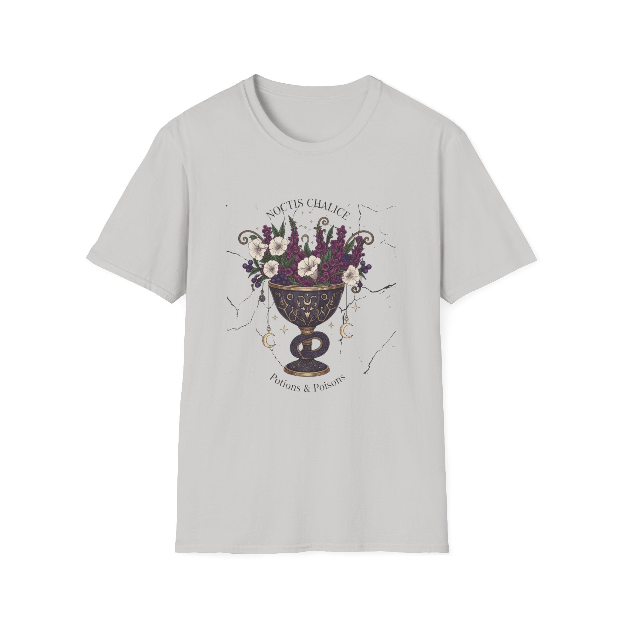 Occult Floral Chalice T-Shirt — 'Make Tea, Change Fate' Mystic Gothic Tee - Creations by Chris and Carlos