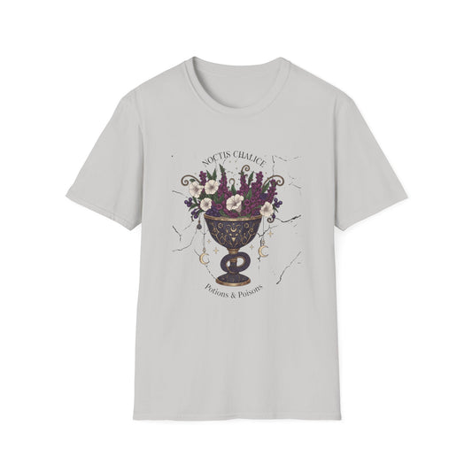 Occult Floral Chalice T-Shirt — 'Make Tea, Change Fate' Mystic Gothic Tee - Creations by Chris and Carlos