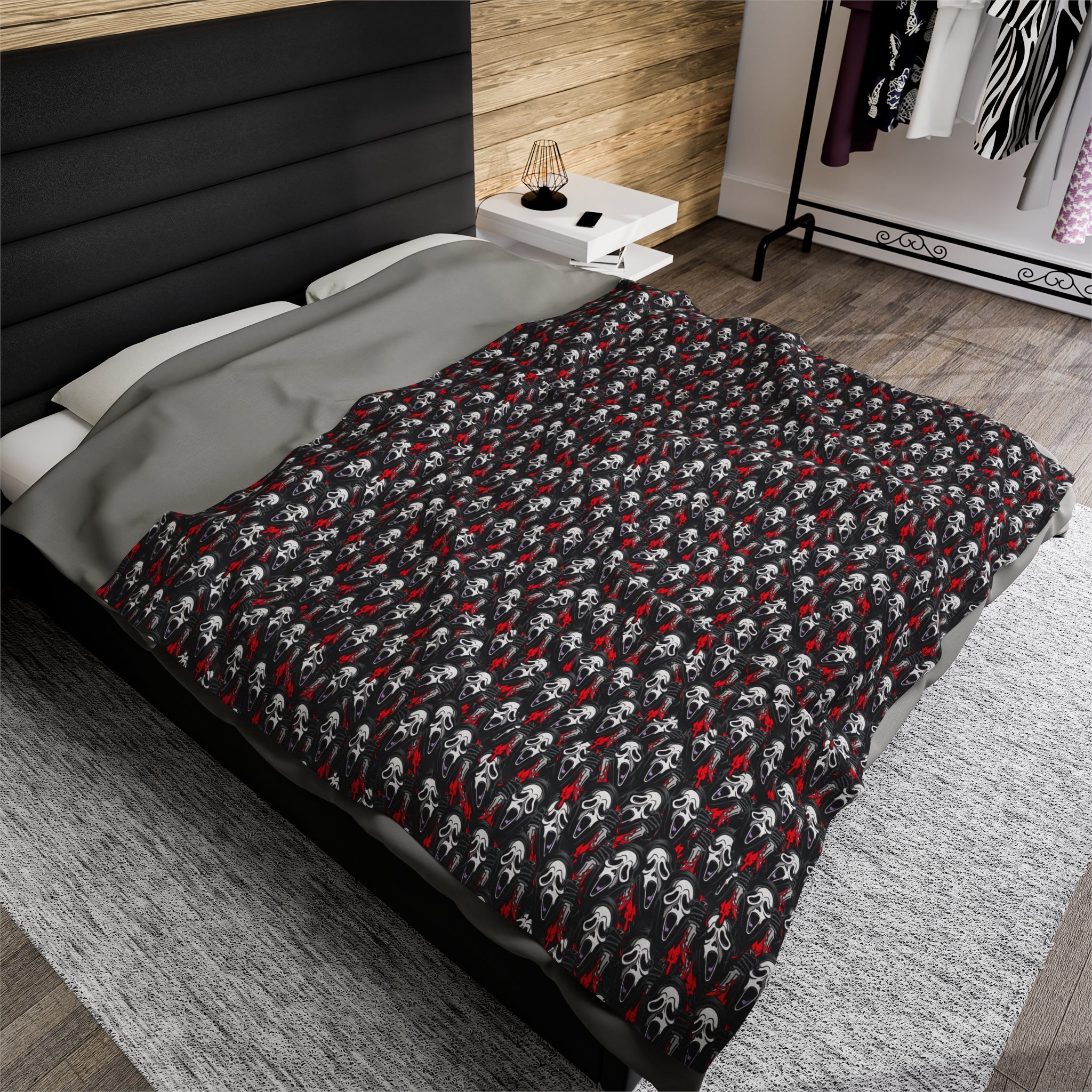 Scream Ghost Face- Velveteen Plush CuddleLux Bliss Blanket - Creations by Chris and Carlos