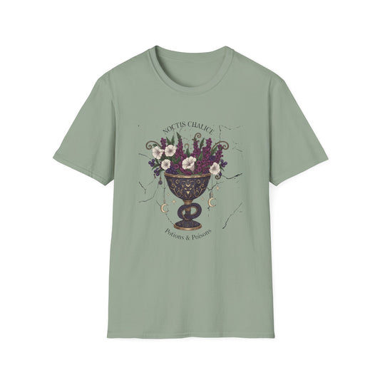 Occult Floral Chalice T-Shirt — 'Make Tea, Change Fate' Mystic Gothic Tee - Creations by Chris and Carlos