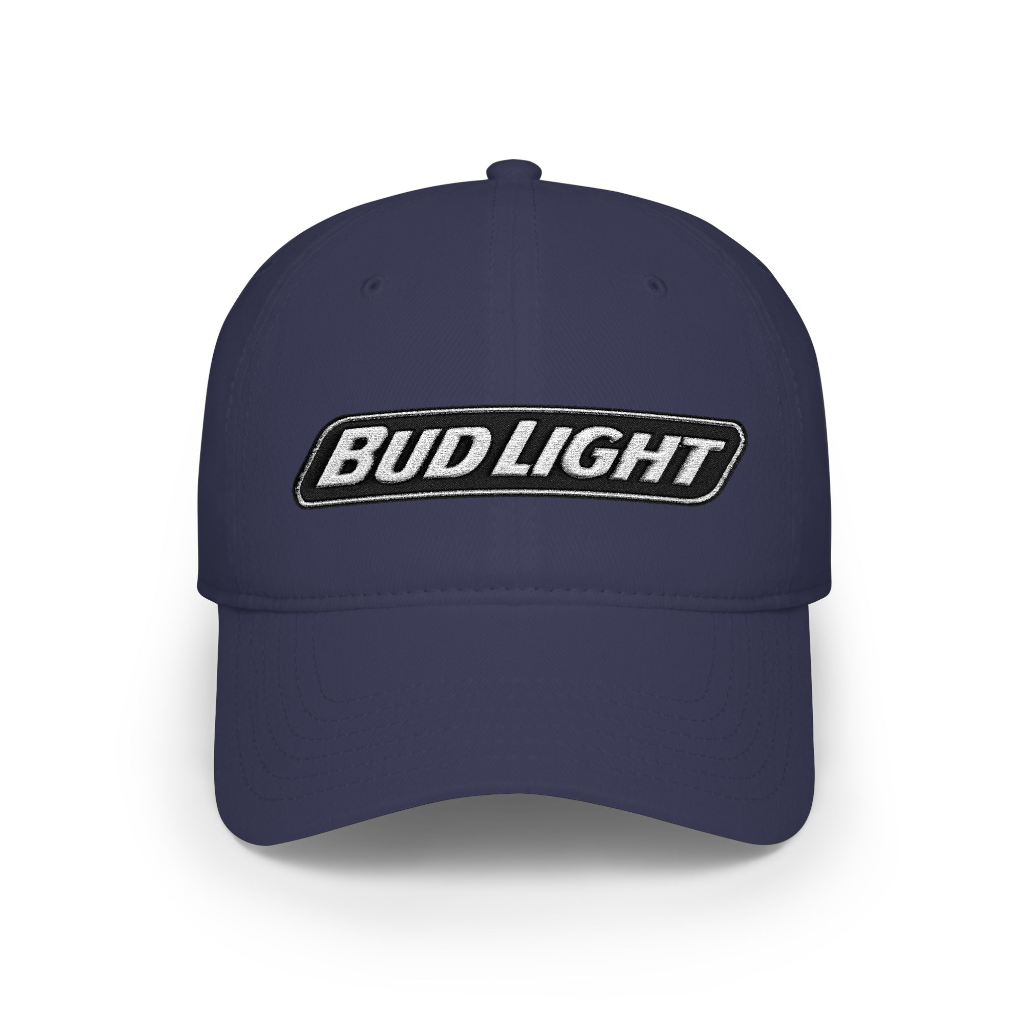 Bud Light Embroidered Baseball Cap — Red Low Profile Dad Hat - Creations by Chris and Carlos
